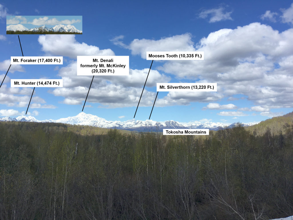 View of Mountains at McKinley Princess Wilderness Lodge with Labels