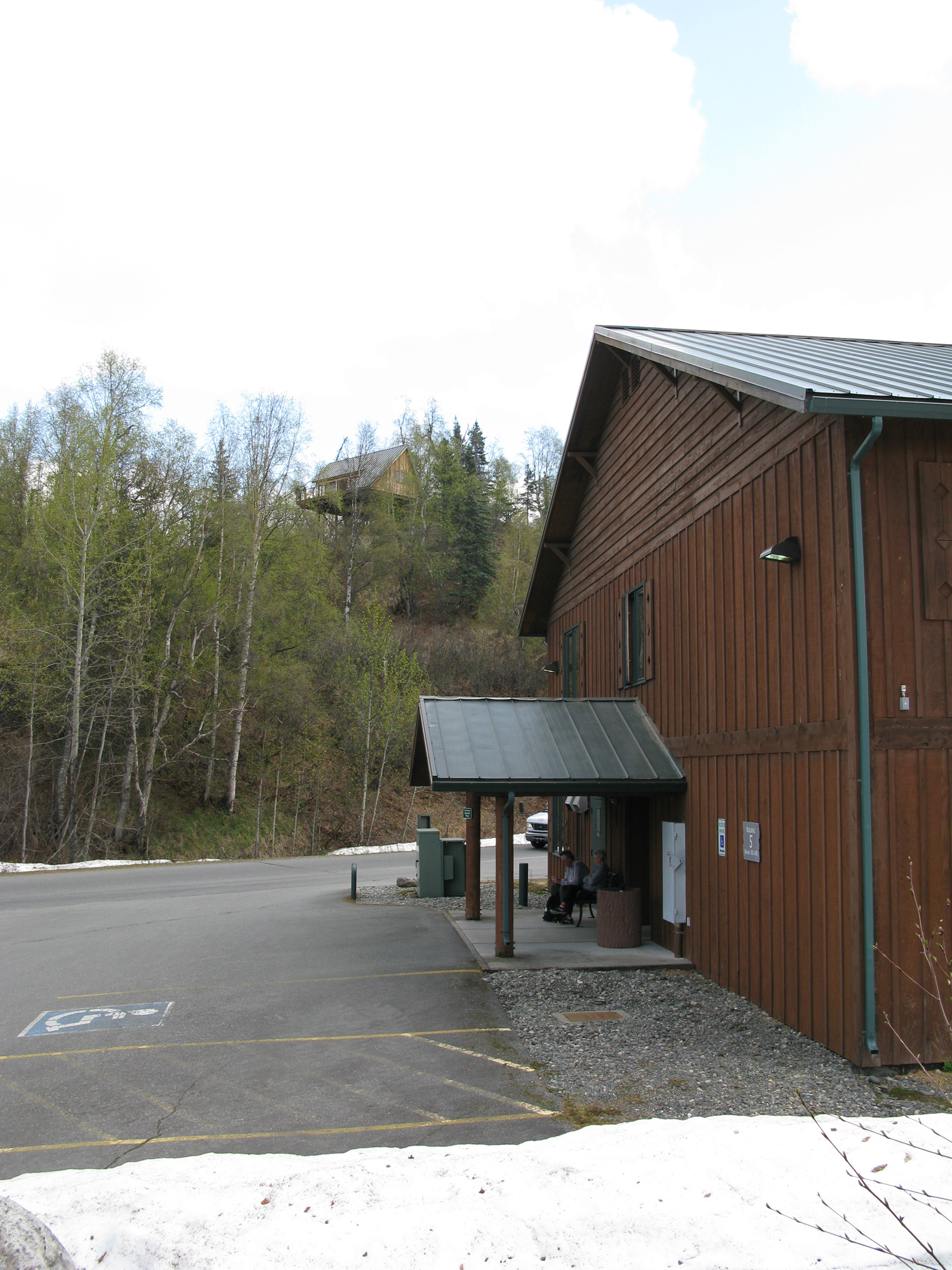 View of the Treehouse from Building 5 at Mt. McKinley Princess Wilderness Lodge