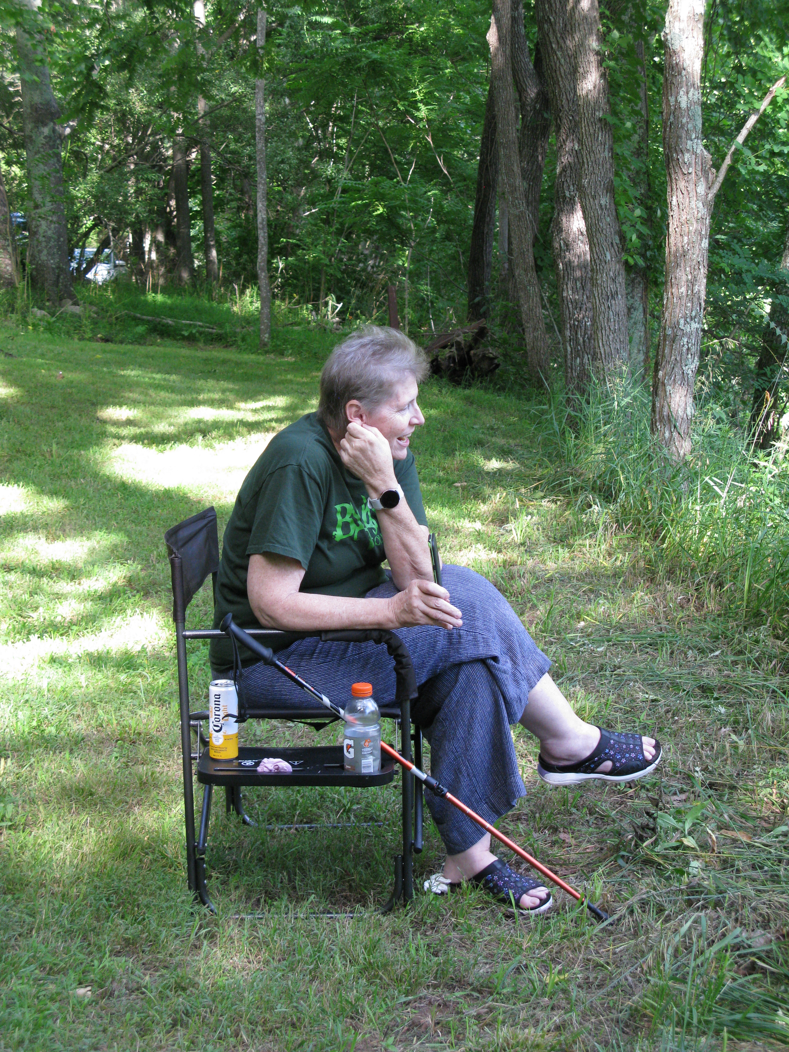 West Virginia Cabin - Mary Enjoying the Kids on the River