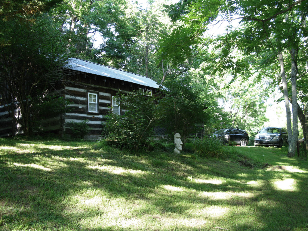 West Virginia Cabin Front Yard and Moai