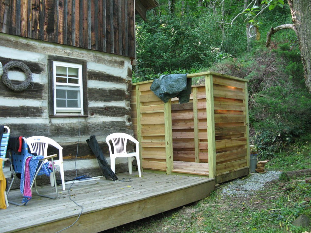 West Virginia Cabin Outdoor Shower