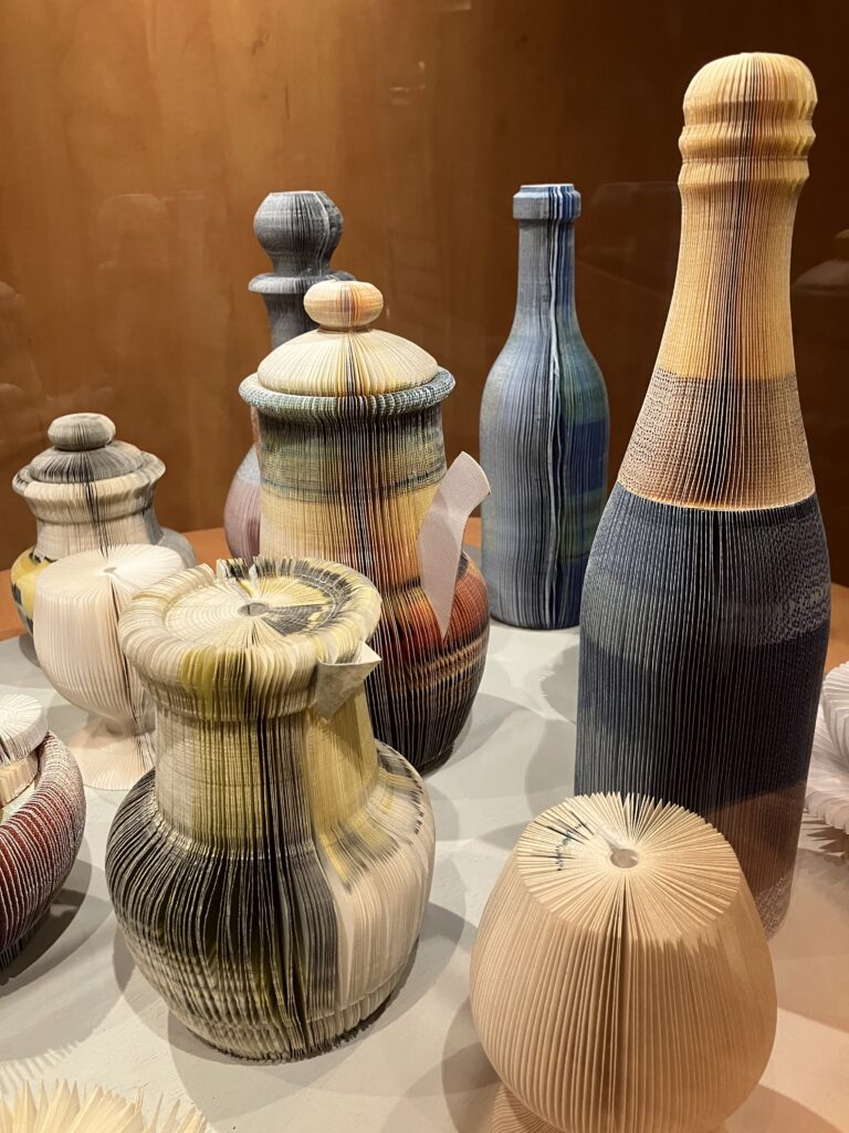 Showcase with Paper Bottles
